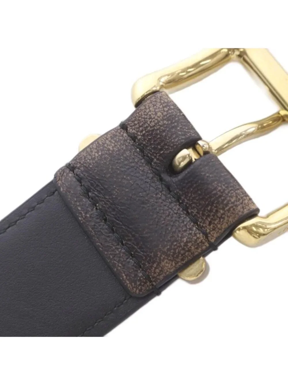 Miu Miu Miu Leather Belt Brown Aged Processing RI